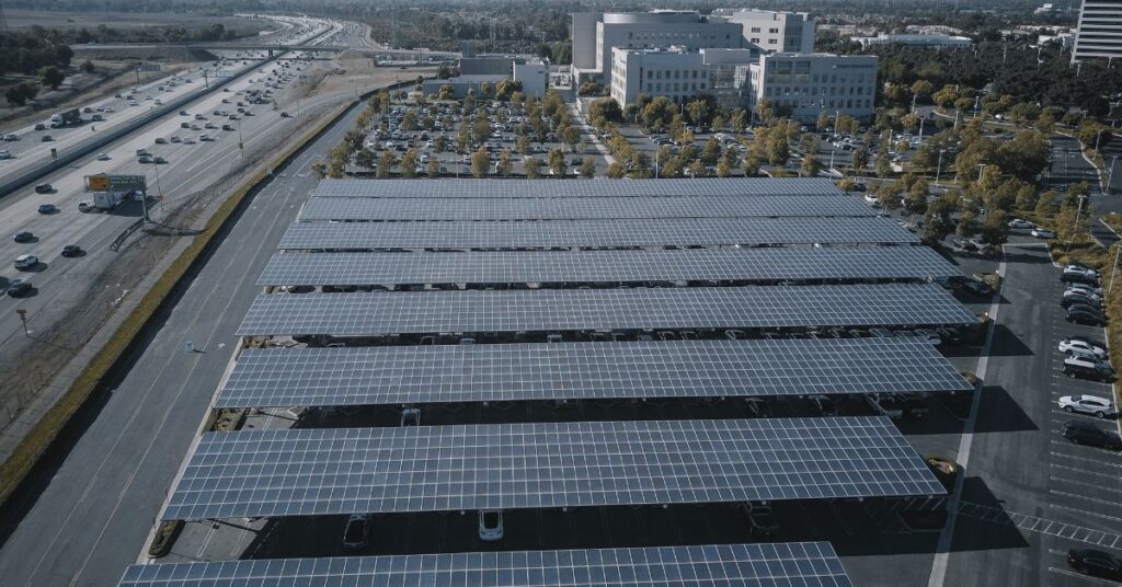 solar panel aerial view