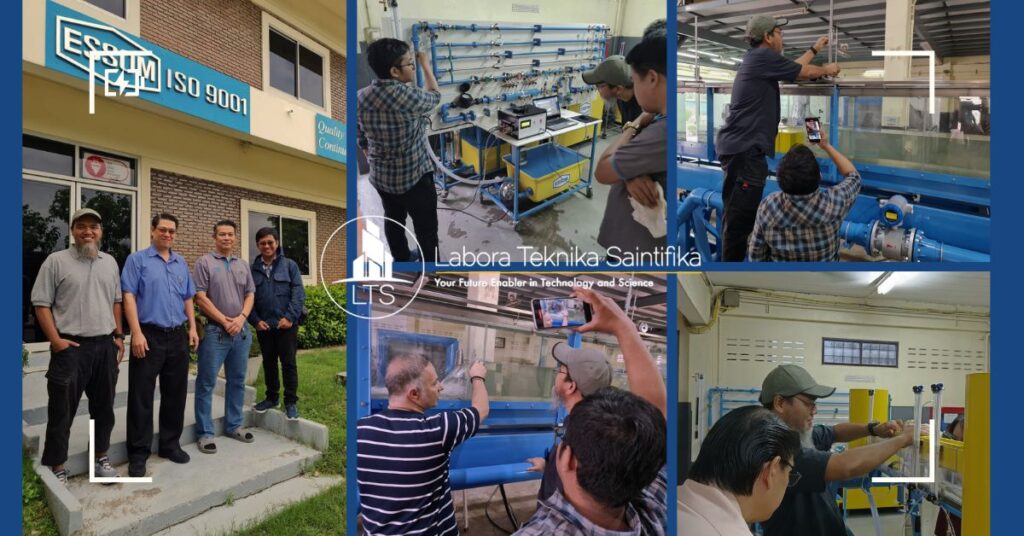 direktur teknik dan staf teknisi pt labora teknika saintifika mengunjungi pabrik dari mitra pt labora teknika saintifika ESSOM di Thailand